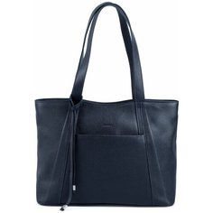 Сумка тоут Afina, натуральная кожа, синий
