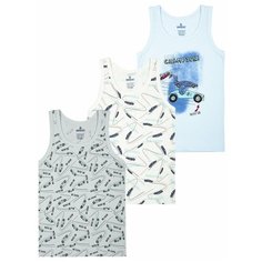 Майка BAYKAR 3 шт., размер 98/104, белый/серый/голубой