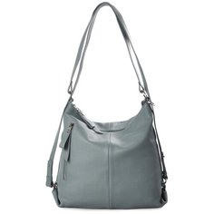 Сумка хобо Afina, натуральная кожа, небо