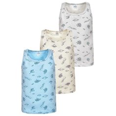 Майка BAYKAR 3 шт., размер 146/152, белый/бежевый/голубой