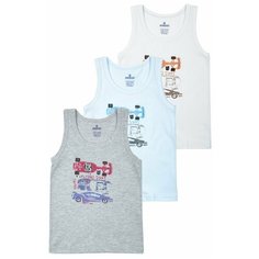 Майка BAYKAR 3 шт., размер 122/128, белый/серый/голубой