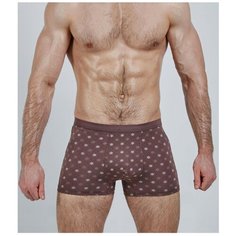 Salvador Dali Трусы боксеры цветочный узор с ромбиком, размер XXXL, коричневый