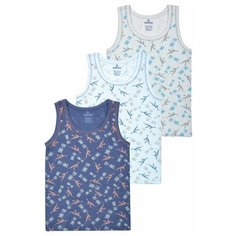 Майка BAYKAR 3 шт., размер 170/176, светло-серый/голубой/синий