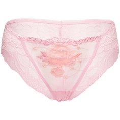 Le Cabaret Трусы слипы низкой посадки с вышивкой и кружевами Арелия, размер 40-46, розовый/молочный