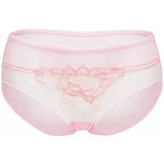 Le Cabaret Трусы слипы средней посадки с вышивкой Амьен, размер 38-48, светло-розовый/желтый