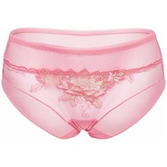 Le Cabaret Трусы слипы средней посадки с вышивкой Амьен, размер 38-48, розовый/бежевый