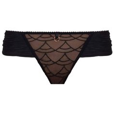 Empreinte Трусы стринги Diane средней посадки с вышивкой, размер 42, черный