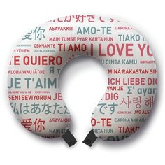 Подушка для шеи Ambesonne Народные признания, серый/красный