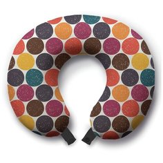 Подушка для шеи Ambesonne Рисованные круги, разноцветный