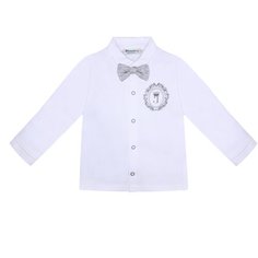 Рубашка Жанэт размер 98, белый/серый