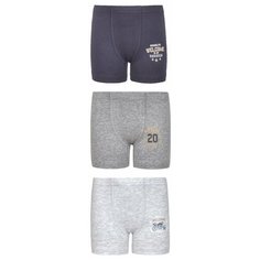 Трусы BAYKAR 3 шт., размер 110/116, светло-серый/серый/синий