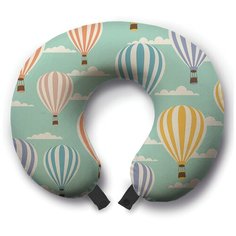 Подушка для шеи Ambesonne Радужные воздушные шары, зеленый