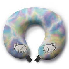 Подушка для шеи Ambesonne Неприличный кот, разноцветный