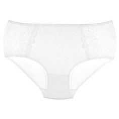 Donella Набор трусов слипы средней посадки с кружевом, 5 шт., размер XXL, белый