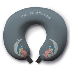 Подушка для шеи Ambesonne Спящий медведь в пижаме, серый