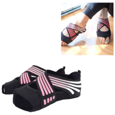 Носки для йоги противоскользящие (розовые, размер 37-38) Noname