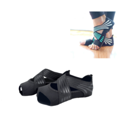 Носки для йоги противоскользящие (черные, размер 37-38) Noname