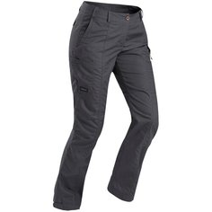 Брюки для путешествий женские TRAVEL 100, размер: EU36 RU42 (L30), цвет: Угольный Серый FORCLAZ Х Декатлон Decathlon