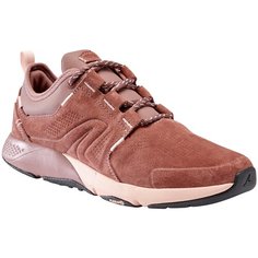 Кроссовки для активной ходьбы женские Actiwalk Comfort Leather бордовые, размер: 37, цвет: Коричневый/Розовый/Антрацитовый Серый NEWFEEL Х Декатлон Decathlon