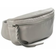 Сумка поясная AFINA 415 ,натуральная кожа, светло-серый