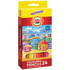 Карандаши цветные Юнландия "Домики", 24 цвета