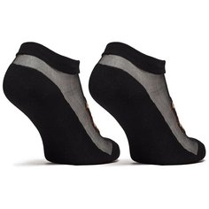 Укороченные женские носки с прозрачной вставкой и фигурными краями "Таинственный сад" (черный; бежевый; бирюзовый) р-р 36-40, 1 пара Le Cabaret