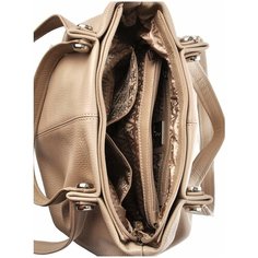 Сумка сэтчел AFINA 429 ,натуральная кожа, латте