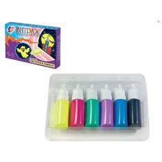 Краски по стеклу (витражные) ЛУЧ "Витраж" (5 цветов + 1 светится в темноте, файл, шаблоны-рисунки), 23С 1447-08 (2 штуки)