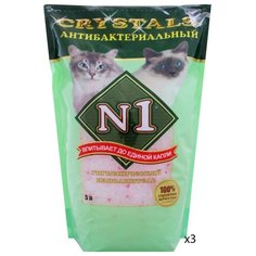 Впитывающий наполнитель N1 Crystals Антибактериальный, 5 л (3 шт)