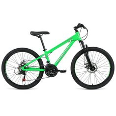 Подростковый горный (MTB) велосипед Skif 24 Disc (2021) зеленый/серебристый 11.5" (требует финальной сборки)