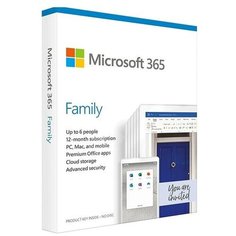 Пакет офисных программ Microsoft Office 365 Family Russian Sub 1YR Russia Only Medialess P6 (6GQ-01213)