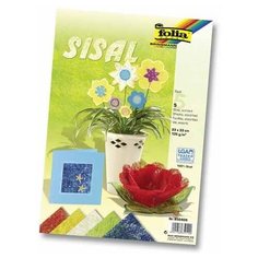 850409 Сизаль в листах, 135 г/м², 23*33 см, 5 цветов, упак./5 листов, Folia