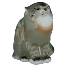Скульптура. Императорский фарфоровый завод. Дикий кот. 14,5 см.