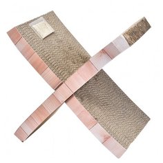 Когтеточка для кошек FOXIE Wood Print Лежанка Крест картон 48,5х24х8,5см