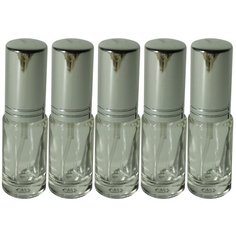 Атомайзер для духов Aroma Provokator стекло, спрей металл серебро с полосками 8 ml набор 5 шт Aromaprovokator