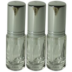 Атомайзер для духов Aroma Provokator стекло, спрей металл серебро с полосками 8 ml набор 3 шт Aromaprovokator