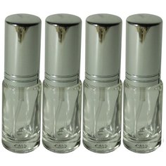 Атомайзер для духов Aroma Provokator стекло, спрей металл серебро с полосками 8 ml набор 4 шт Aromaprovokator