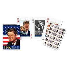 Piatnik игральные карты Президент Кеннеди и его семья + бархатный мешочек 55 шт. серый