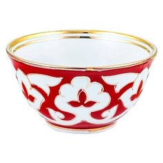 Пиала Красная Пахта, Turon Porcelain, с золотом, Ø 8.5 см,
