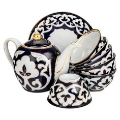 Чайный сервиз Пахта, Turon porcelain, с золотом, 8 предметов,