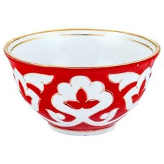 Пиала Красная Пахта, Turon Porcelain, с золотом, Ø 10 см,
