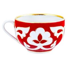 Чашка Красная Пахта, Turon Porcelain, с золотом,