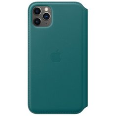 Чехол-книжка Apple Folio кожаный для iPhone 11 Pro Max зеленый павлин