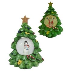 Фигурка SNOWMEN колба елочка с Дедом Морозом/Снеговиком с подсветкой 7 см (Е93295)
