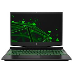 Ноутбук HP PAVILION 15-dk0088ur (Intel Core i5 9300H 2400MHz/15.6"/1920x1080/16GB/512GB SSD/DVD нет/NVIDIA GeForce GTX 1660 Ti 6GB/Wi-Fi/Bluetooth/DOS) 8RS41EA, темно-серый/зеленый хромированный логотип