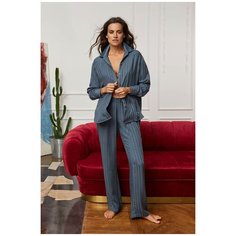 Удобные домашние брюки в полоску Laete XL 153879