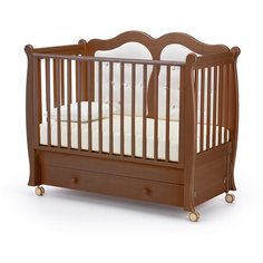 Кроватка Nuovita Affetto Swing (качалка), продольный маятник темный орех