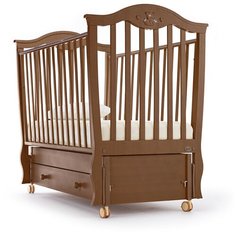 Кроватка Nuovita Sorriso (качалка), продольный маятник темный орех