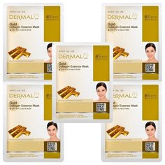 Маска косметическая для лица Dermal коллагеновая, с коллоидным золотом 5шт