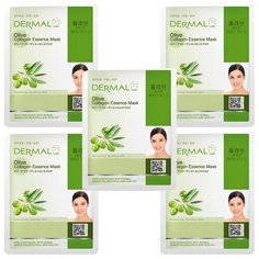 Маска косметическая для лица Dermal коллагеновая, с экстрактом оливы 5шт